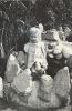 Lois Van Pelt in fish pond in front yard, Dec 1941, Glendale, CA
